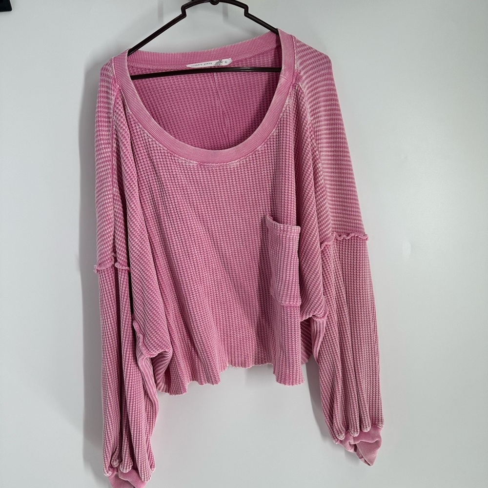 Altar'd State Pink Textured Blouse